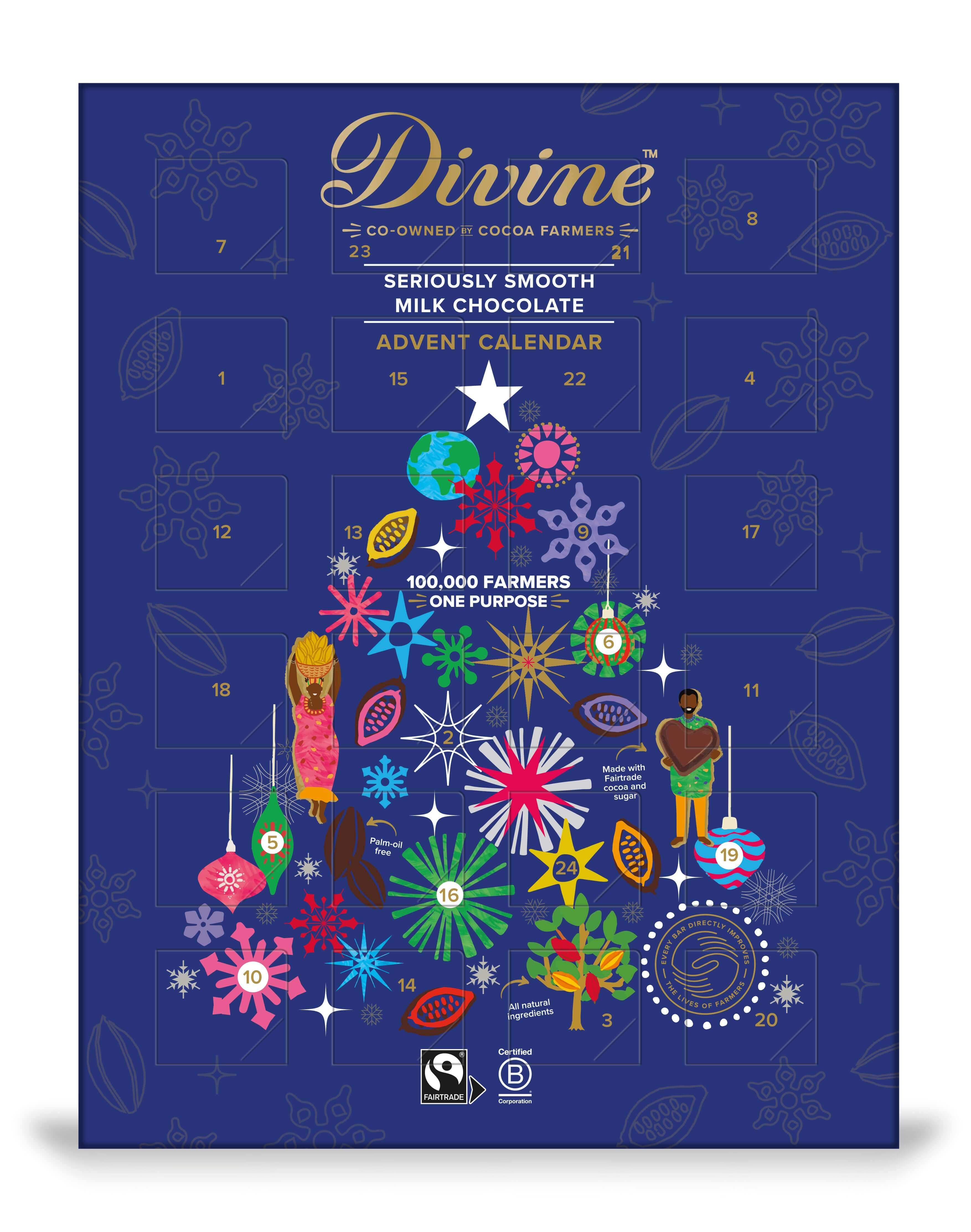 Divine Milk Chocolate Advent Calendar DivineChocolateUK Divine Milk Chocolate Advent Calendar DivineChocolateUK