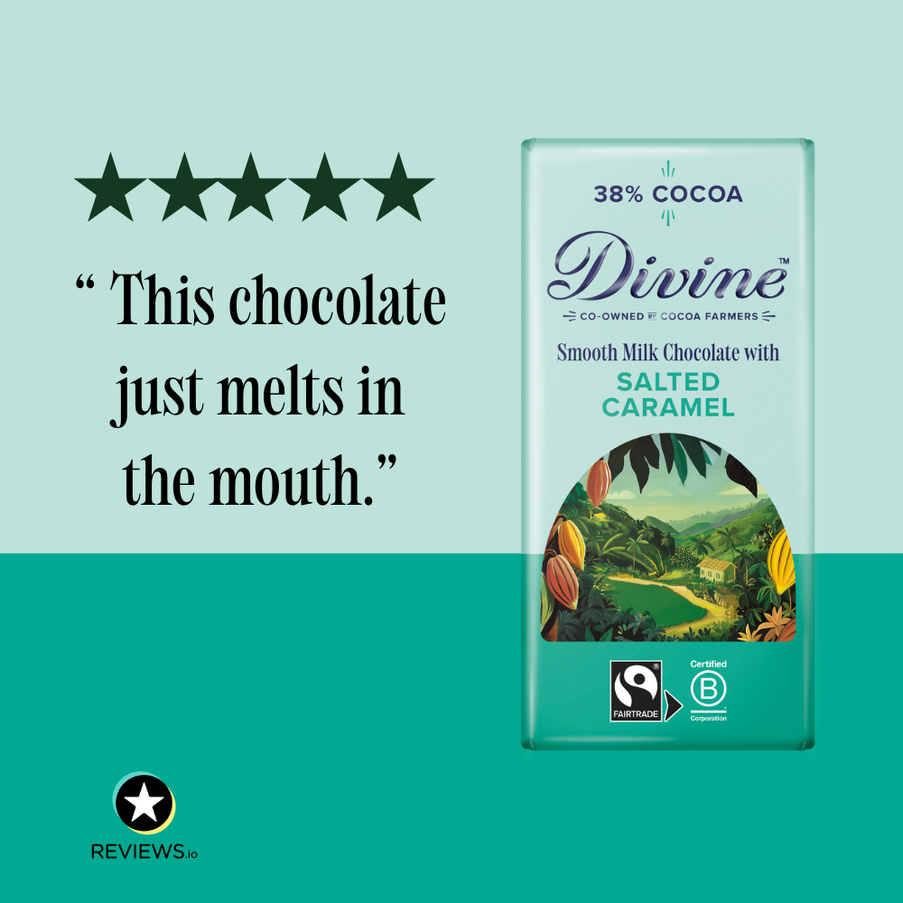 Divine 38% Milk Chocolate with Salted Caramel 90g