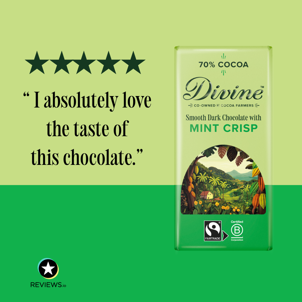 Divine 70% Dark Chocolate with Mint Crisp 90g