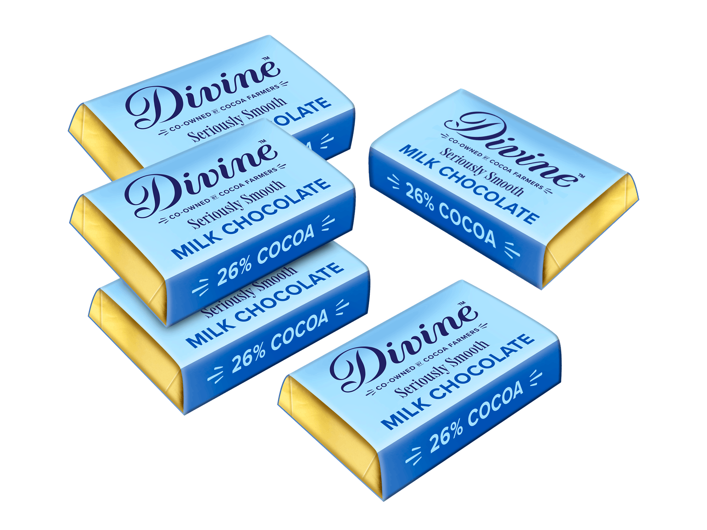 Divine Milk Chocolate Mini Bars - 100 pack
