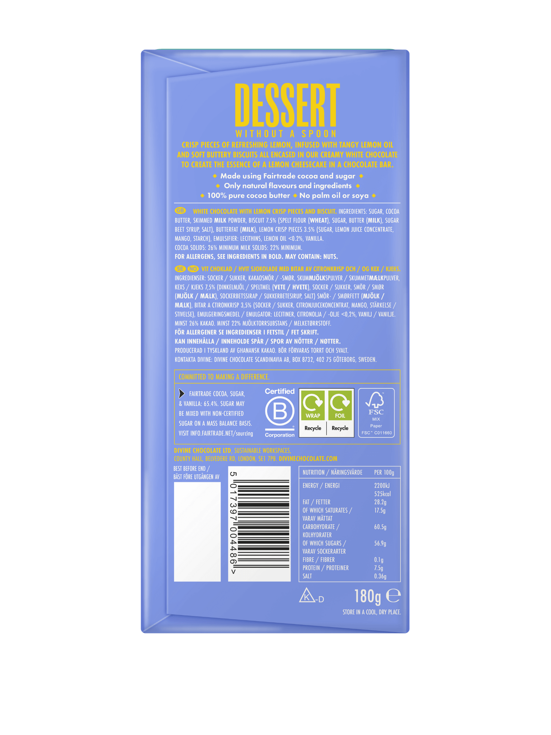 Divine Dessert Bar Lemon Cheesecake 180g