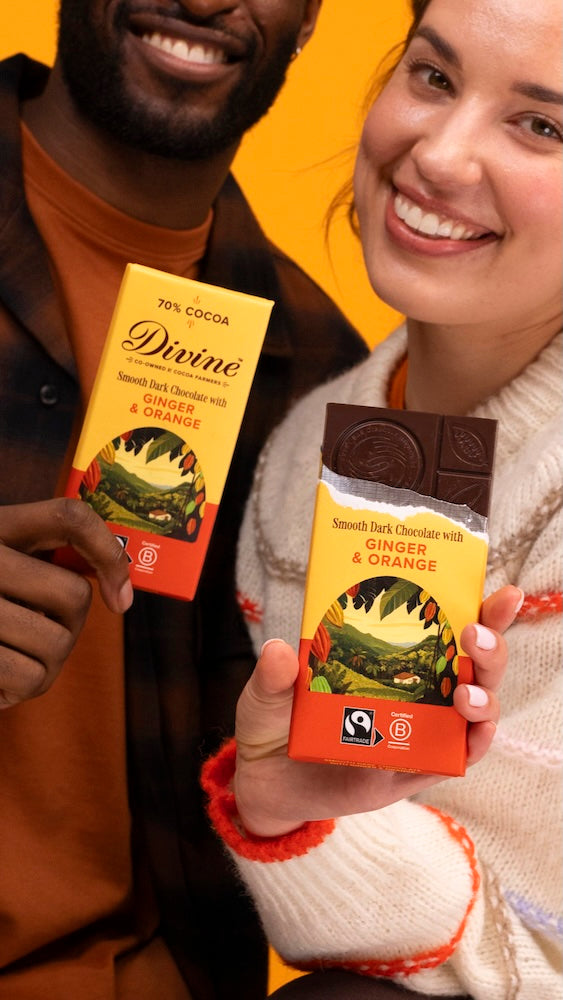 Divine 70% Dark Chocolate with Ginger & Orange