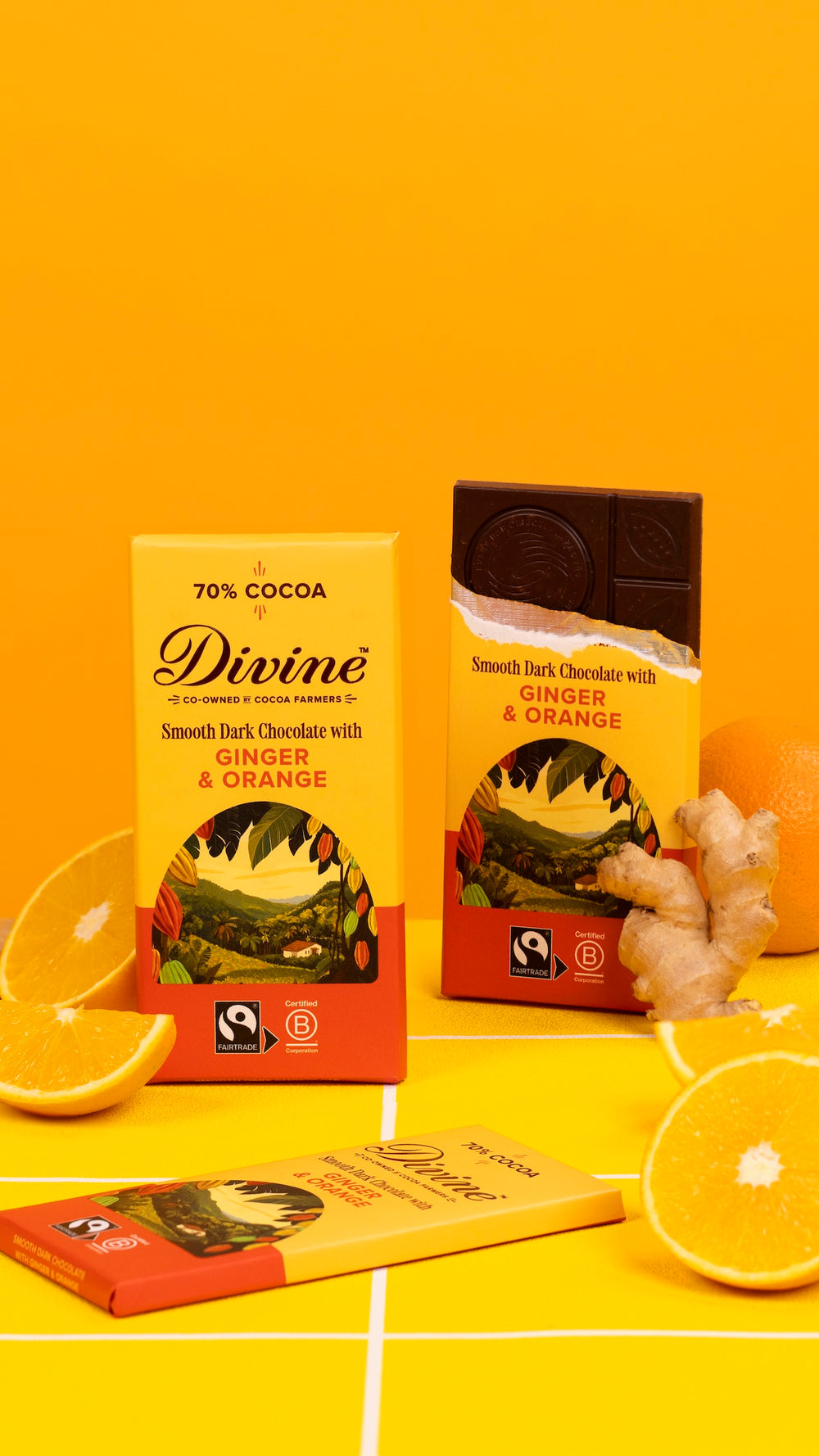 Divine 70% Dark Chocolate with Ginger & Orange