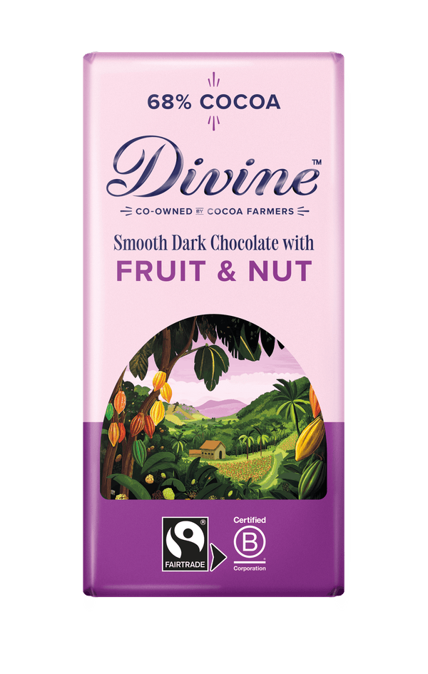 Divine 68% Dark Chocolate with Fruit & Nut 90g
