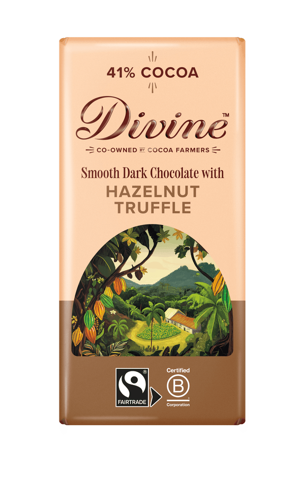 Divine Dark Chocolate with Hazelnut Truffle 90g