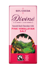 Divine 60% Dark Chocolate with Pink Himalayan Salt 90g