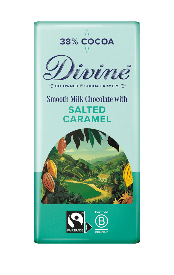 Divine 38% Milk Chocolate with Salted Caramel 90g