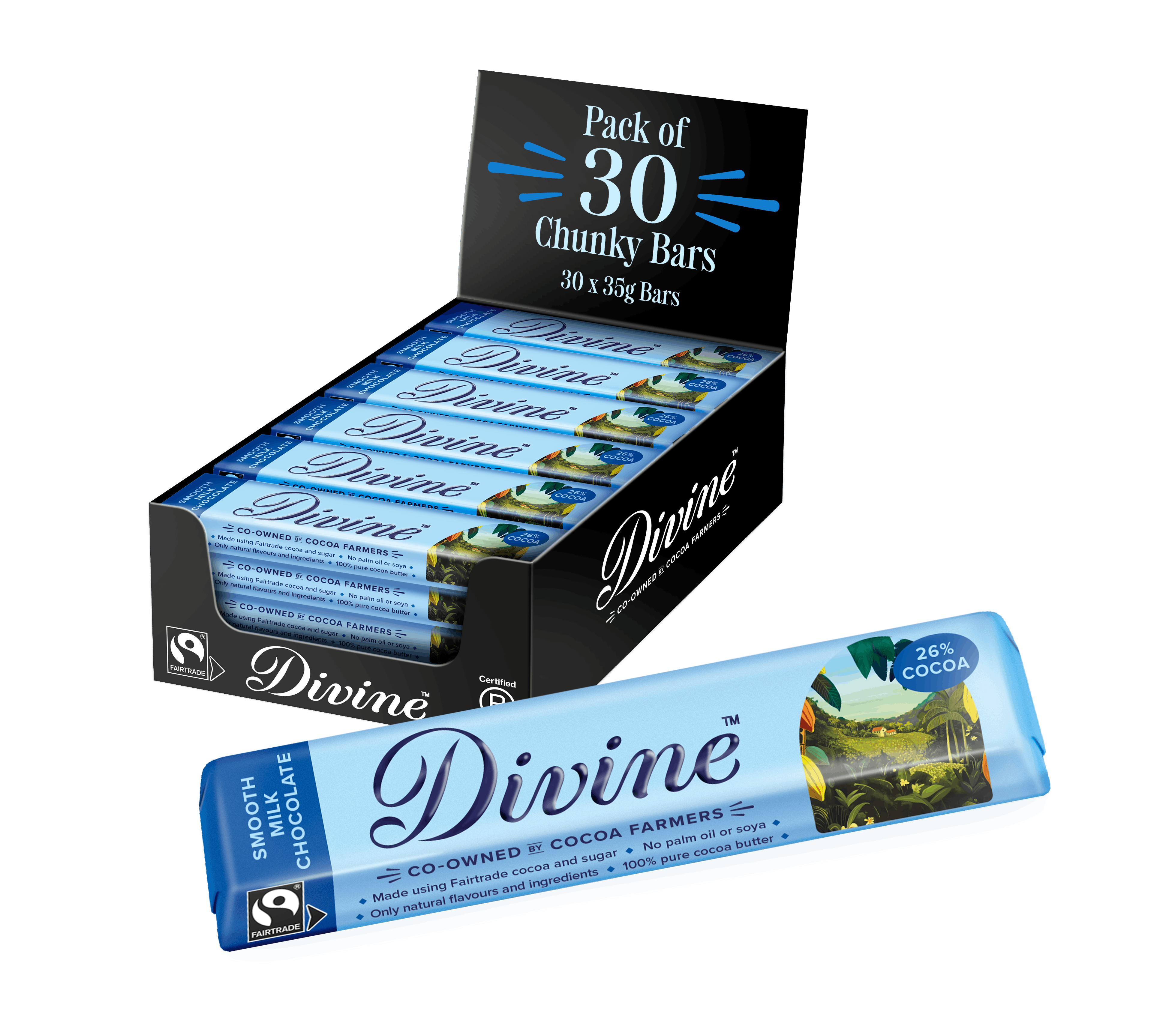 Divine Milk Chocolate Bar 35g - 30 pack