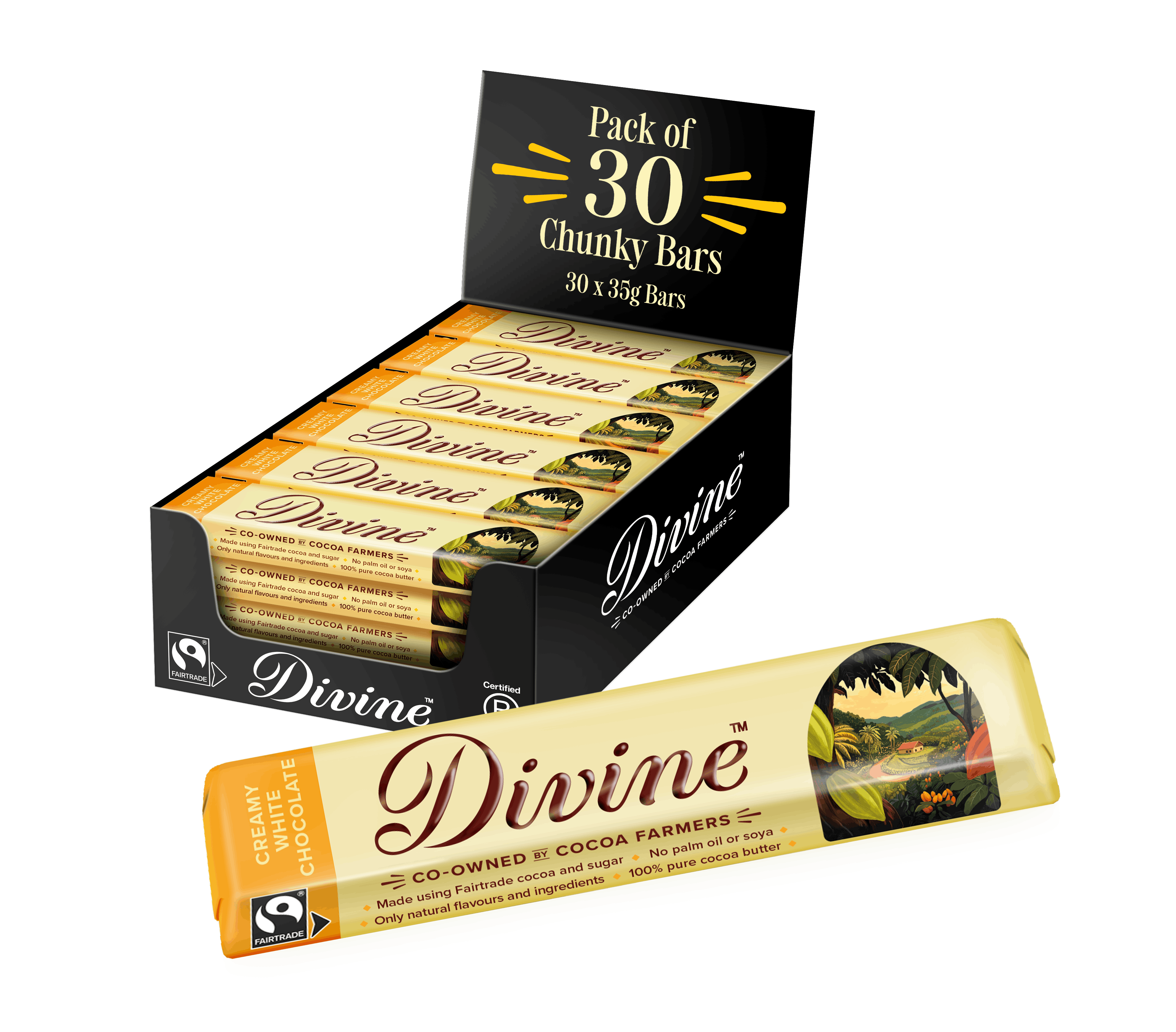 Divine White Chocolate 35g - 30 pack