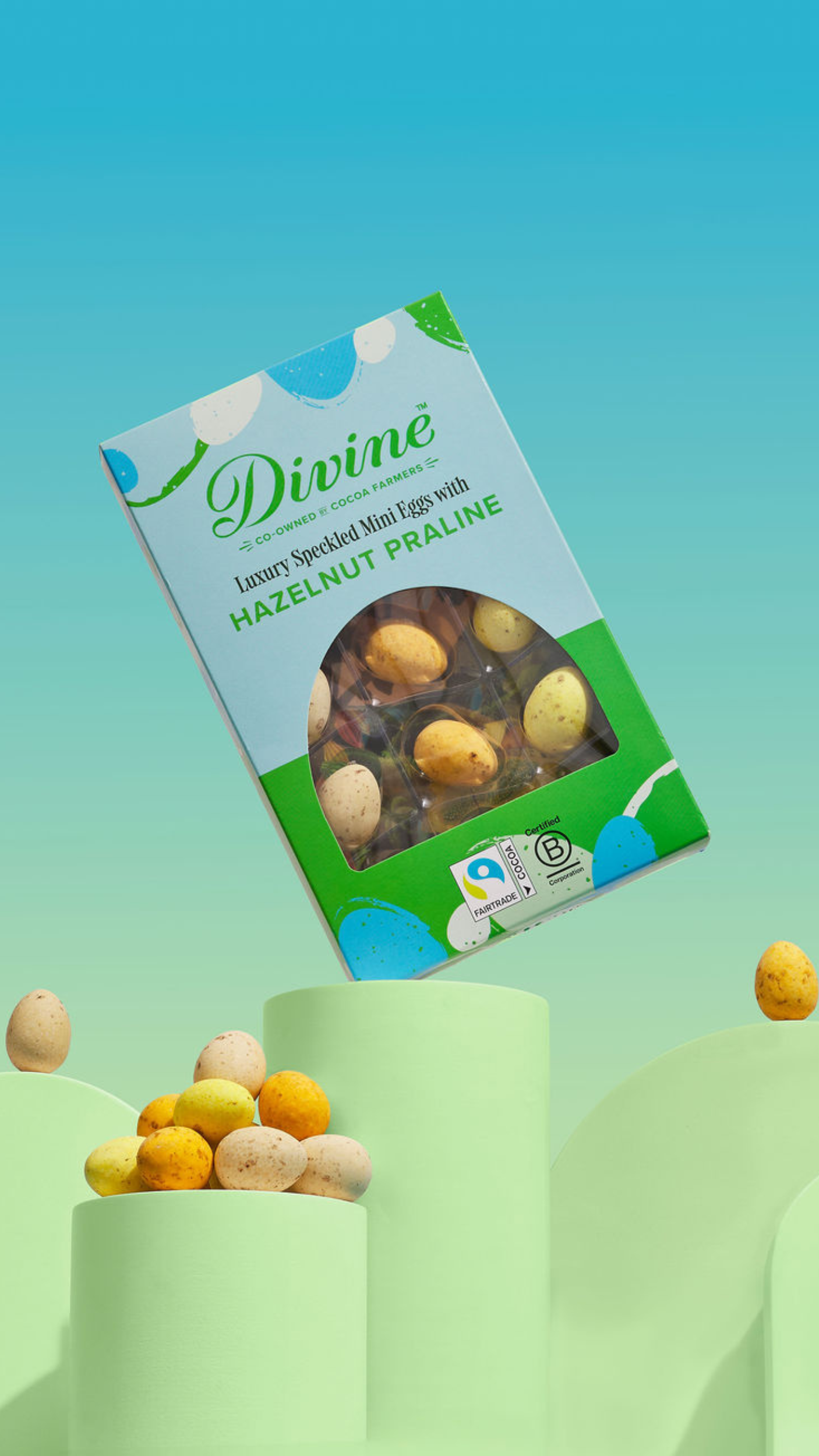 Luxury Milk Chocolate Speckled Mini Eggs with Hazelnut Praline 150g