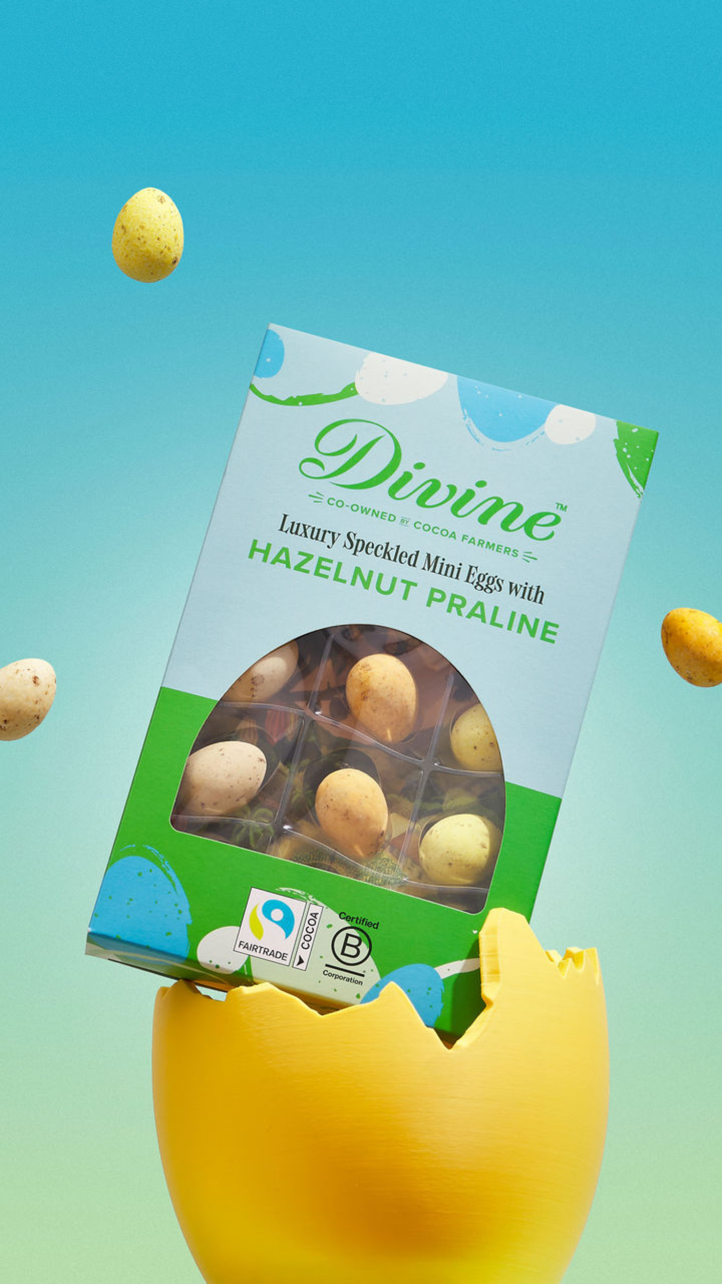 Luxury Milk Chocolate Speckled Mini Eggs with Hazelnut Praline 150g